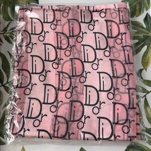 (faux) Dior Pink and Black Monogram Scarf
